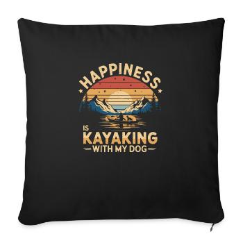 Fun for dog lovers on the water - Sofa pillowcase 17,3'' x 17,3'' (45 x 45 cm) - black - Front
