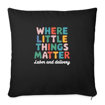 Care with heart and passion - Sofa pillowcase 17,3'' x 17,3'' (45 x 45 cm) - black - Front