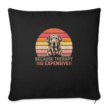 Labrador: Happiness on paws - Sofa pillowcase 17,3'' x 17,3'' (45 x 45 cm) - black - Front