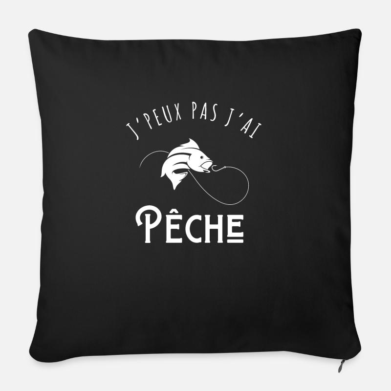 I Can't I Fished - Geschenkidee - Sofakissenbezug 45 x 45 cm - Schwarz