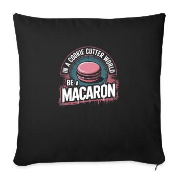 Individuality like a macaron - Sofa pillowcase 17,3'' x 17,3'' (45 x 45 cm) - black - Front