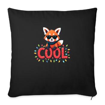 Joyeux Noël - Édition Panda Rouge - Housse de coussin décorative 45 x 45 cm - noir - Devant
