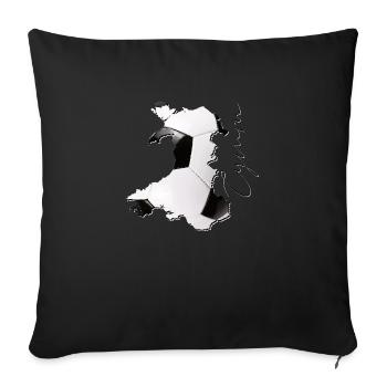Wales Map Framed Real Football CR - Sofa pillowcase 17,3'' x 17,3'' (45 x 45 cm) - black - Front