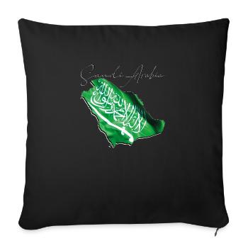 Saudi Arabia Flag in Saudi Arabia Map EN - Sofa pillowcase 17,3'' x 17,3'' (45 x 45 cm) - black - Front
