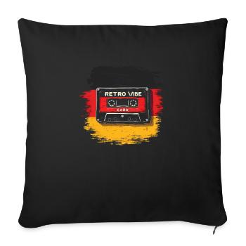 Retro Cassette Mixtape Style - Sofa pillowcase 17,3'' x 17,3'' (45 x 45 cm) - black - Front