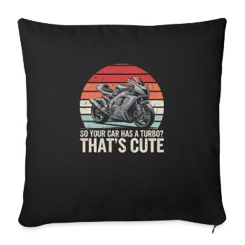 Drôle de dicton de moto pour la course - Housse de coussin décorative 45 x 45 cm - noir - Devant