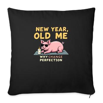 Funny Pig - New Year Design - Sofa pillowcase 17,3'' x 17,3'' (45 x 45 cm) - black - Front