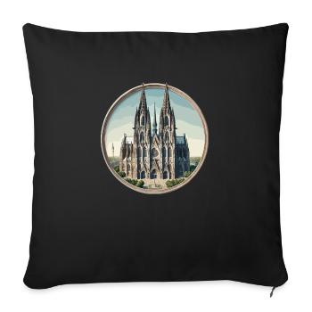 Cathédrale de Cologne - Housse de coussin décorative 45 x 45 cm - noir - Devant