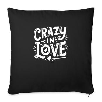 Crazy in Love - Sofa pillowcase 17,3'' x 17,3'' (45 x 45 cm) - black - Front