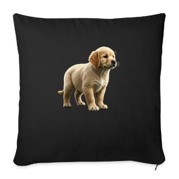 Golden retriever puppy - Sofa pillowcase 17,3'' x 17,3'' (45 x 45 cm) - black - Front