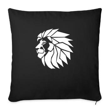Majestic Lion Silhouette - Sofa pillowcase 17,3'' x 17,3'' (45 x 45 cm) - black - Front