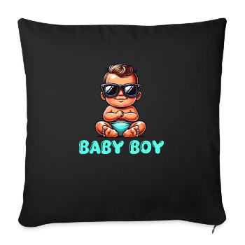 baby boy - Sofa pillowcase 17,3'' x 17,3'' (45 x 45 cm) - black - Front