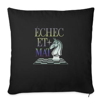 Echec et Mat - Housse de coussin décorative 45 x 45 cm - noir - Devant