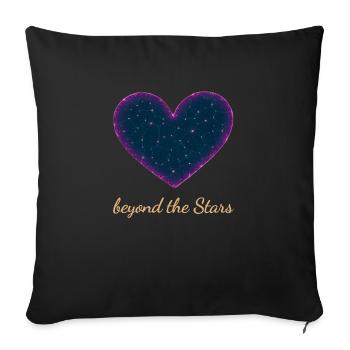 L’amour au-delà des étoiles Conception du cœur - Housse de coussin décorative 45 x 45 cm - noir - Devant