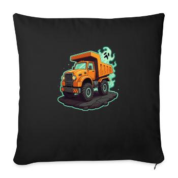 Spooky Construction Trucks Halloween Costume - Sofa pillowcase 17,3'' x 17,3'' (45 x 45 cm) - black - Front