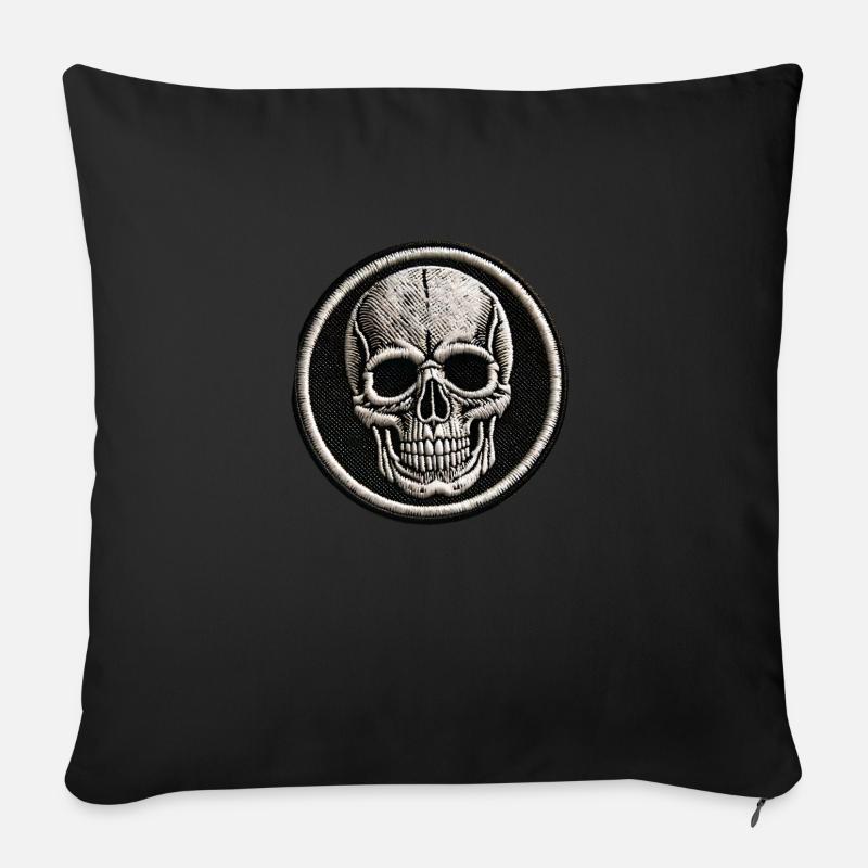 crâne - Housse de coussin décorative 45 x 45 cm - noir