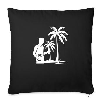 Palmen Urlaub Drinking - Sofakissenbezug 45 x 45 cm - Schwarz - Vorne