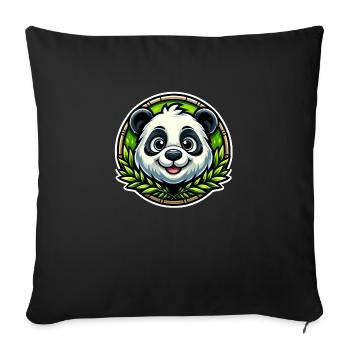 Panda Bear - Sofa pillowcase 17,3'' x 17,3'' (45 x 45 cm) - black - Front