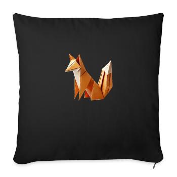 Fox Origami - Sofa pillowcase 17,3'' x 17,3'' (45 x 45 cm) - black - Front