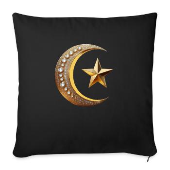 Islam symbol gold with diamond - Sofa pillowcase 17,3'' x 17,3'' (45 x 45 cm) - black - Front