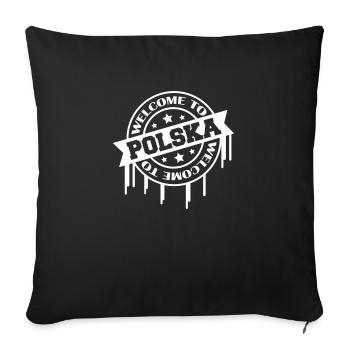 Welcome to Polska 1 - Sofa pillowcase 17,3'' x 17,3'' (45 x 45 cm) - black - Front