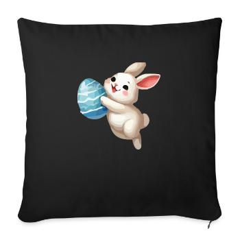 bunny rabbit easter bunny - Sofa pillowcase 17,3'' x 17,3'' (45 x 45 cm) - black - Front