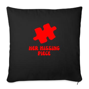 Her Perfect Puzzle – Love & Connection" - Sofa pillowcase 17,3'' x 17,3'' (45 x 45 cm) - black - Front