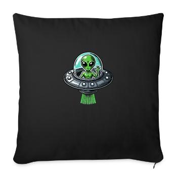 OVNI Alien - Housse de coussin décorative 45 x 45 cm - noir - Devant