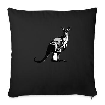 Kangourou - Cute Australian Pet Design - Housse de coussin décorative 45 x 45 cm - noir - Devant