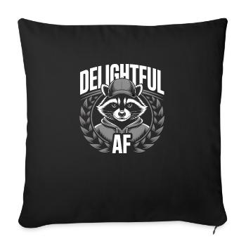 Delightful AF Raccoon Streetwear Graphic - Sofa pillowcase 17,3'' x 17,3'' (45 x 45 cm) - black - Front