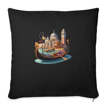 Venice gondola lift - Sofa pillowcase 17,3'' x 17,3'' (45 x 45 cm) - black - Front