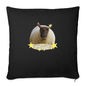 sheep good night - Sofa pillowcase 17,3'' x 17,3'' (45 x 45 cm) - black - Front