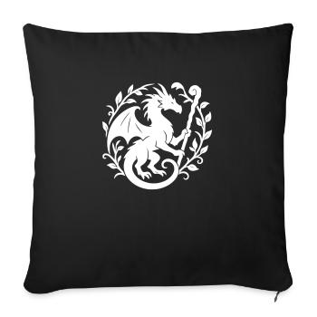 Druid Dragon (white) - Sofa pillowcase 17,3'' x 17,3'' (45 x 45 cm) - black - Front