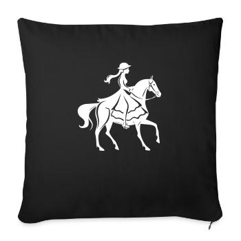 Cavalier - Housse de coussin décorative 45 x 45 cm - noir - Devant