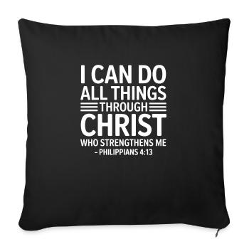 Tout par Christ Force Fitness - Housse de coussin décorative 45 x 45 cm - noir - Devant