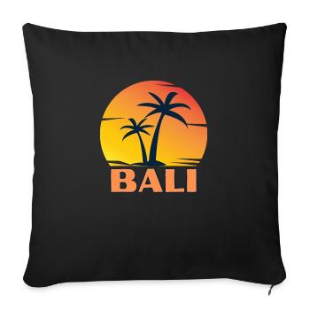 INDONET Bali - Housse de coussin décorative 45 x 45 cm - noir - Devant
