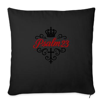 Pslam 23 Bible Verse - Sofa pillowcase 17,3'' x 17,3'' (45 x 45 cm) - black - Front