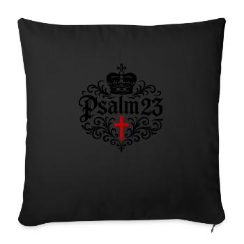 Psalm 23 Bible Verse - Sofa pillowcase 17,3'' x 17,3'' (45 x 45 cm) - black - Front