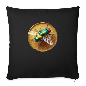 Mouche colorée - Housse de coussin décorative 45 x 45 cm - noir - Devant