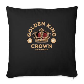 Royal Crest: Golden Kings Heritage, British - Sofa pillowcase 17,3'' x 17,3'' (45 x 45 cm) - black - Front