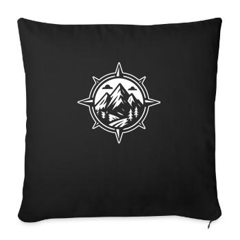 Compass Mountains - Sofa pillowcase 17,3'' x 17,3'' (45 x 45 cm) - black - Front