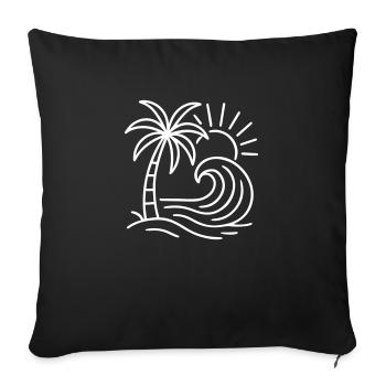 Île Palm Wave - Housse de coussin décorative 45 x 45 cm - noir - Devant