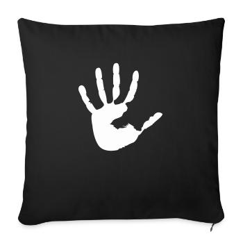 hand - Sofa pillowcase 17,3'' x 17,3'' (45 x 45 cm) - black - Front