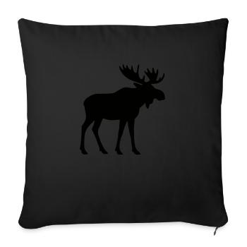 elk - Sofa pillowcase 17,3'' x 17,3'' (45 x 45 cm) - black - Front