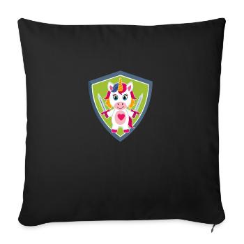 Licorne Ange Gardien - Housse de coussin décorative 45 x 45 cm - noir - Devant