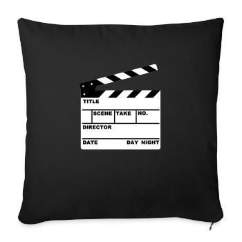 clap de film - Housse de coussin décorative 45 x 45 cm - noir - Devant