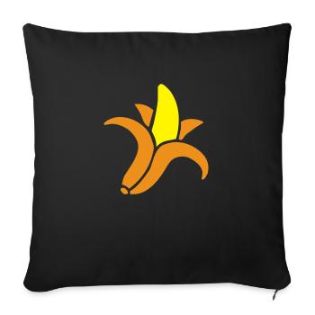 banane - fruit - Housse de coussin décorative 45 x 45 cm - noir - Devant