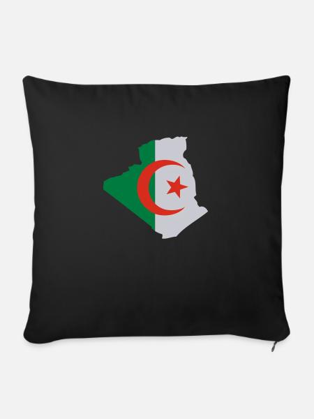 Algérie - Housse de coussin décorative 45 x 45 cm - noir