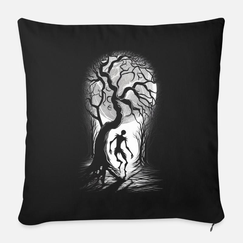 Ein Außerirdischer unter dem Mond - Sofakissenbezug 45 x 45 cm - Schwarz