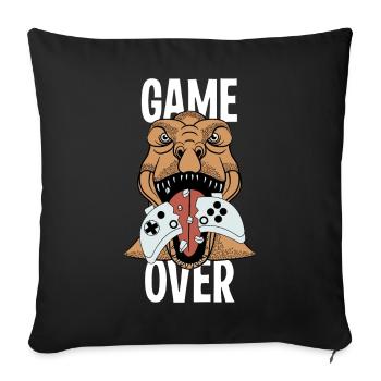 Game Over Dinosaur - ROAR! T-Rex animé - Housse de coussin décorative 45 x 45 cm - noir - Devant
